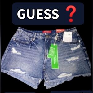 Guess Women's Distressed Blue Denim Cutoff Shorts